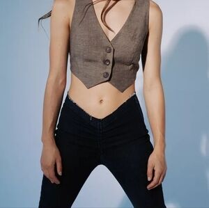 Urban Outfitters Women's Black V Ruched Front  Jeans With Flare Size 28